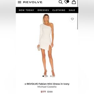 NWT x REVOLVE Fabian Mini Dress in Ivory *pen mark on shoulder*